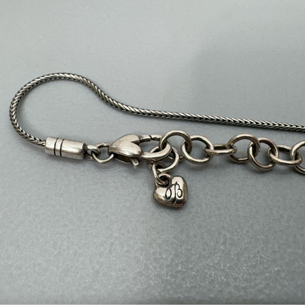 Brighton Highland Park Silver Gold Tone Hammered Medallion 18" Pendant Necklace - Picture 8 of 8
